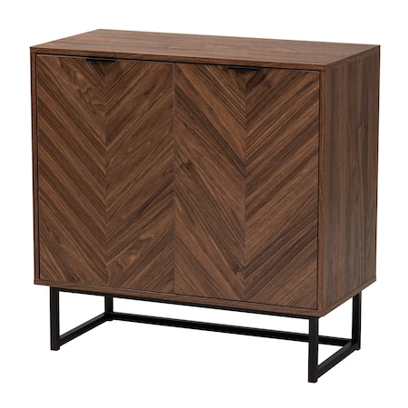 Baxton Studio Sadia Modern Walnut Brown Finished Wood Storage Cabinet 226-12917-ZORO